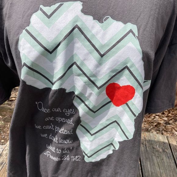 CUSTOM INK AWARENESS TSHIRT XL GREY SHORT SLEEVE PROVERBS 24: 11-12 - Picture 2 of 8